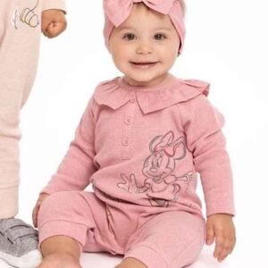 NWT Disney 2 Pc Pink Kids Minnie Mouse Set ~0-3M